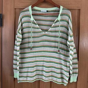 Zaket & Plover Loose Knit Long Sleeve Pullover Multicolor Striped Women’s Small